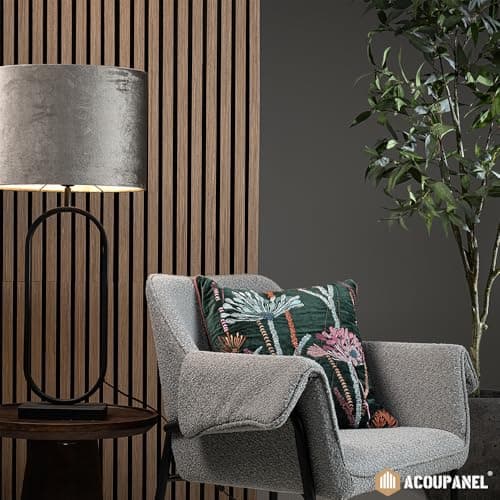 ACOUPANEL | Panneau Acoustique en Tasseaux Bois Chêne | Lot de 4 Panneaux Muraux 1,28 m² | Isolation Phonique Facile à I