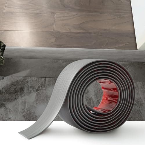 Bande de seuil auto-adhésive PVC 4cm grain de chêne beige pour sols en bois et espaces entre carreaux — Grain de Bois Gris
