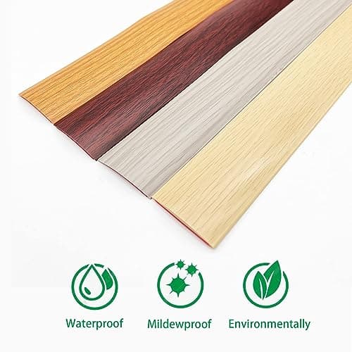 Bande de seuil PVC 400cm x 4cm grain d'acajou pour revêtement de sol stratifié et transition de sol