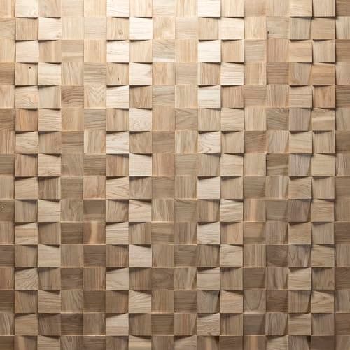Revêtement mural 3D en chêne naturel - Design mural Dominus | Décoration murale moderne (1 m2)  
Revêtement mural 3D en