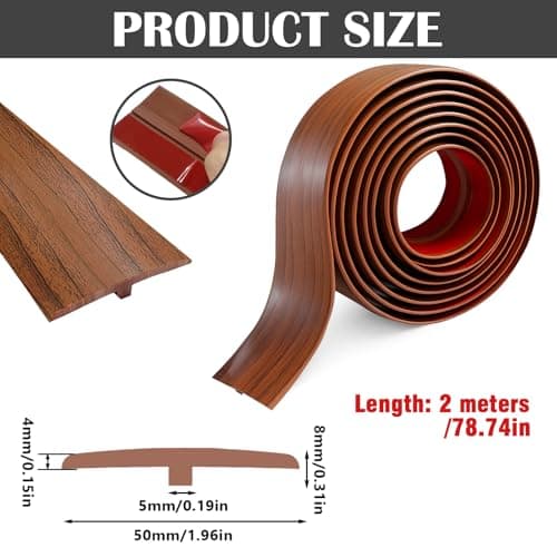 Profilé de transition en T 5 cm x 2 m PVC grain de bois