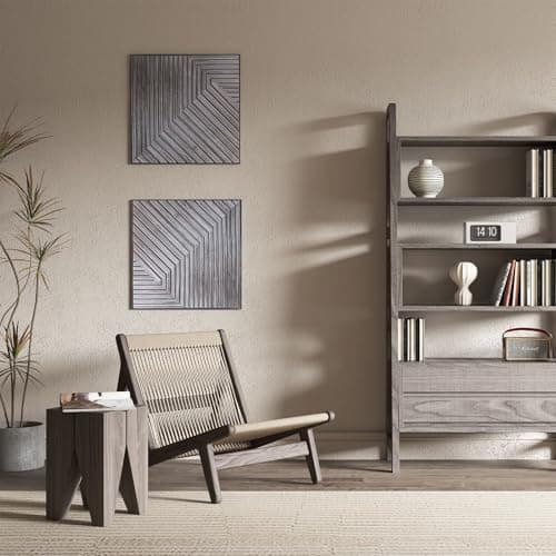 Panneaux Muraux 3D Autocollants Aspect Bois Décoration Murale Intérieure Panneaux Acoustiques 30 x 30 cm Gris