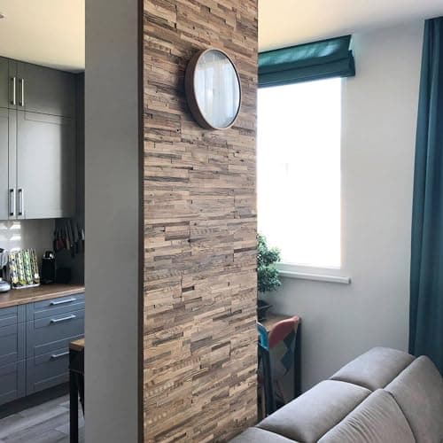 Revêtement mural en bois recyclé naturel vintage pour décoration murale Design Brut (1m2)