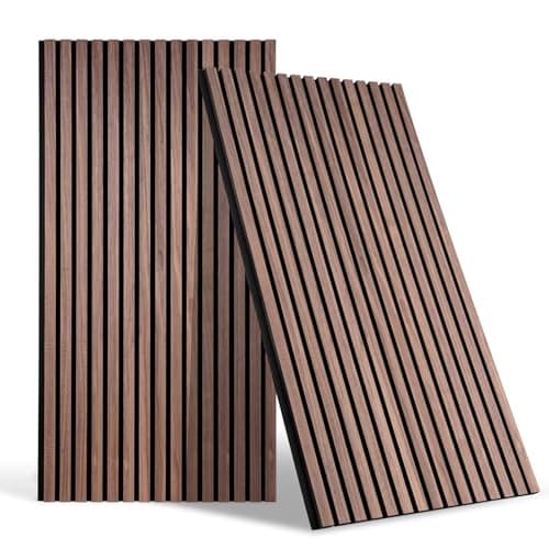 Panneaux muraux acoustiques 3D en chêne Dollar Boss pour bureau, chambre à coucher et cuisine, 240 x 60 cm, panneaux mur — Noix