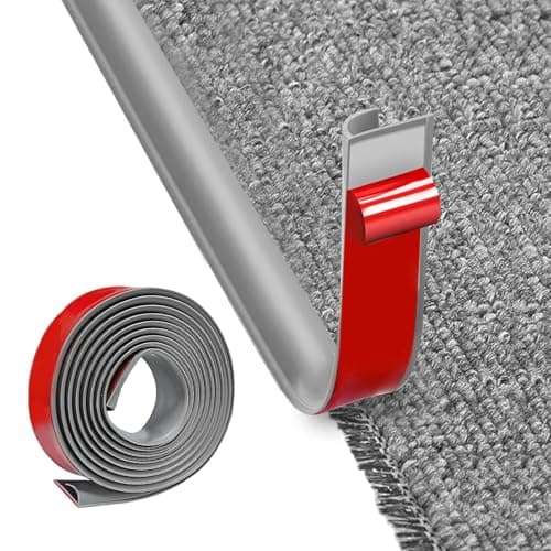 Bande de Seuil Adhésif 5 M Gris Bois Facile à Découper pour Portes, Tapis et Escaliers
