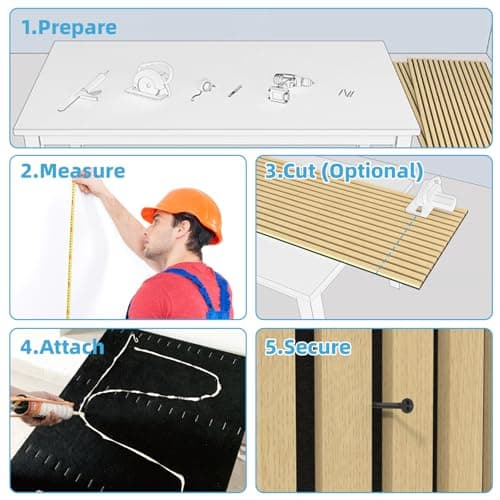Art3d - Panneaux acoustiques pliables 3D - Maison - Office - Réduction du bruit - 120 x 60 cm - Feutre acoustique - Chên