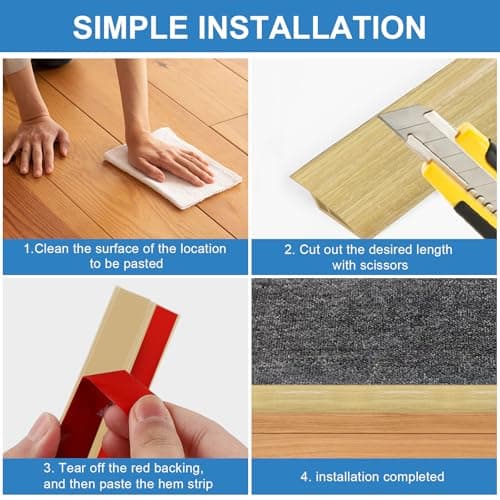 Barre de Seuil Auto-adhésive PVC 1m x 5cm, Rampe de Transition pour Portes (Grain de Bois Clair) pour Rattrapage de Nive