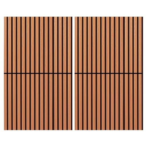 Art3d - Panneaux acoustiques pliables 3D - Maison - Office - Réduction du bruit - 120 x 60 cm - Feutre acoustique - Chên — En Teck