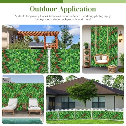 GXPJYC_CFOB Art Mural en Soie Plantes Lot de 2 Panneaux pour Intérieur-Exterior Réalistes Décoration Faux Plantes