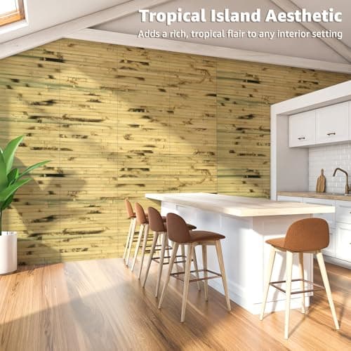 Art3d Panneau mural en bambou naturel pour décoration murale intérieure - Renouvelable - Bureau, Armoire, Plafond - 30 x