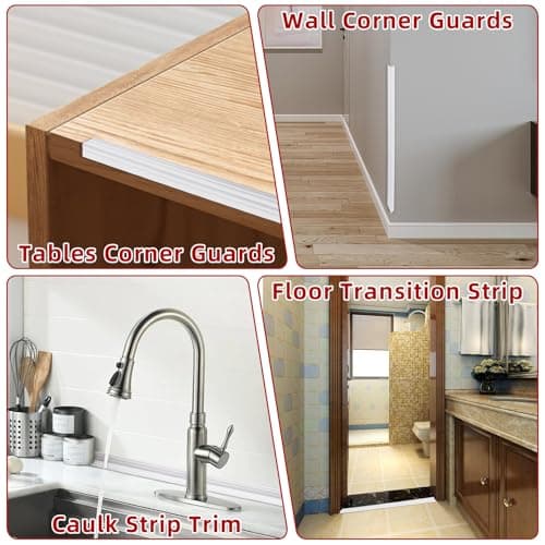 Plinthes Souple Autoadhésives LURICO 2 cm X 6 m, Décorations Moulures Flexibles Pour Bords Muraux, Plafond, Portes, Fenê