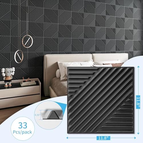 Art3d Lots de 33 panneaux muraux 3D pour décoration intérieure, panneaux texturés design pour salon & chambre, TV mural
