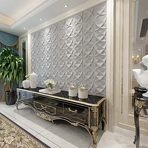 Art3d Lot de 12 dalles décoratives de plafond suspendues Blanc floral pour salon moderne de 5,1 x 5,1 cm trendy