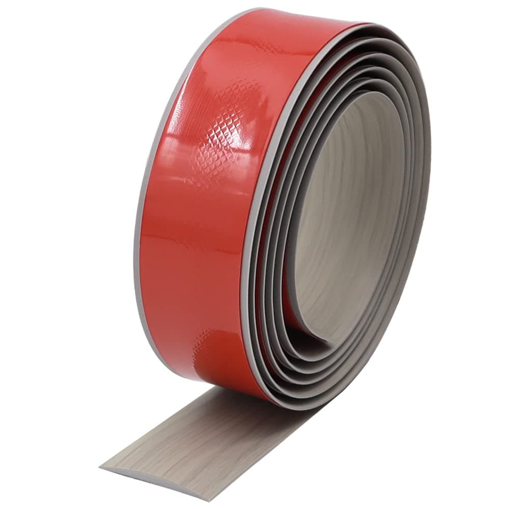 Bandes de sol vinyle KTBEYTI Gris pour ouvrir les espaces entre les sols en bois (2m x 4cm) | Adhésif robuste | Idéal po
