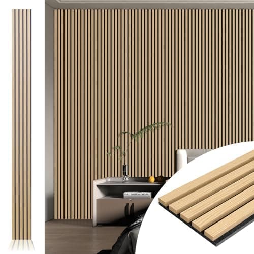 Art3d Panneaux acoustiques 3D Lot de 4 chêne 273 x 20cm mur et plafond isolation sonore