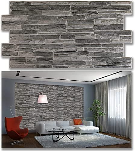 Grace Baltic Panneaux muraux 3D de qualité supérieure - Décoration murale - Autocollants muraux élastiques - Arbre À Cen — Gris Ardoise