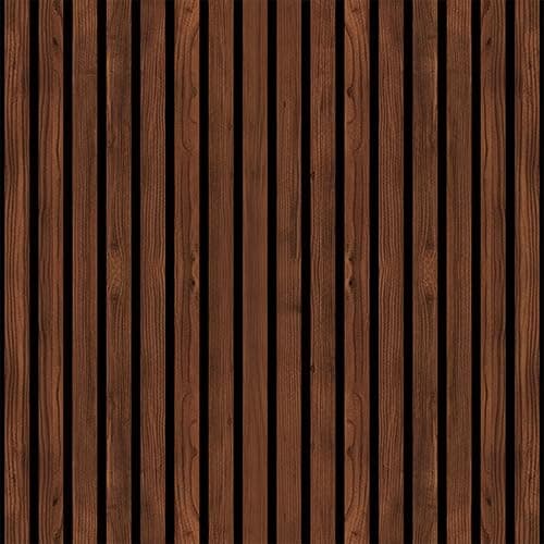 JBER Lot de 6 Panneaux Acoustiques Mural Chêne Rustique, Auto-Adhésifs pour Bureaux et Maison, Haute Performance Acousti — Noyer foncé