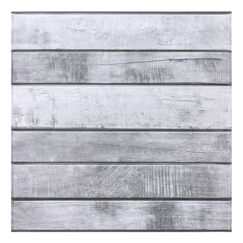 Murales 3D COMSTICKC Imitation Bois Hellgrau 10 Pièces 30x30cm Rétro Imperméable
