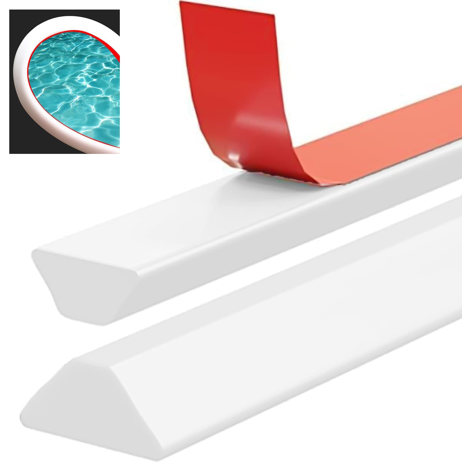 Seuils de Douche 200cm Silicone Blanc |Joint Étanche Douche Pliable| Usage Maison ( Blanc )
