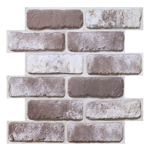 Panneau Mural 3D Fausse Brique 30x30cm, 10 Pièces Adhésif PVC — ‎pierre Artificielle Rétro
