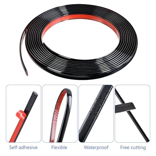 5M Moulure Décorative Autoadhésive Noir pour Mur et Plafond | Bande Décoration Murale PVC | Mittige Utilisation | Style