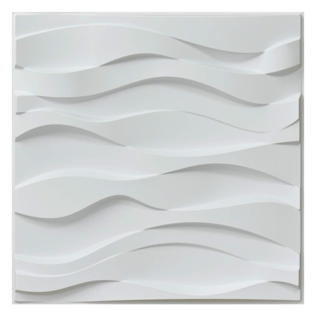 Art3d | Plaques 3d Murales PVC, Relief Minimaliste et Courbé pour Salon et Bureau, Blanc Mat (50 x 50 cm), 3m²PCA