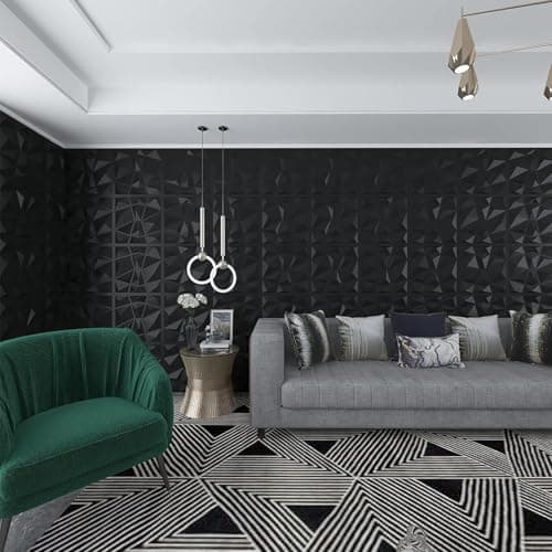 Panneaux muraux 3DLot Noir pour Salon et Chambre À Coucher - Revêtement de Façade - Panneaux de Plafond - Panneaux de Je