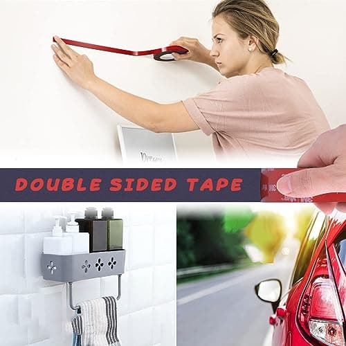 BLeezm 3M Ruban Adhésif Double Face Extra Forte (2cm x 3m) Ultime Résistance à la Chaleur & Étanche - Fixation Extérieur