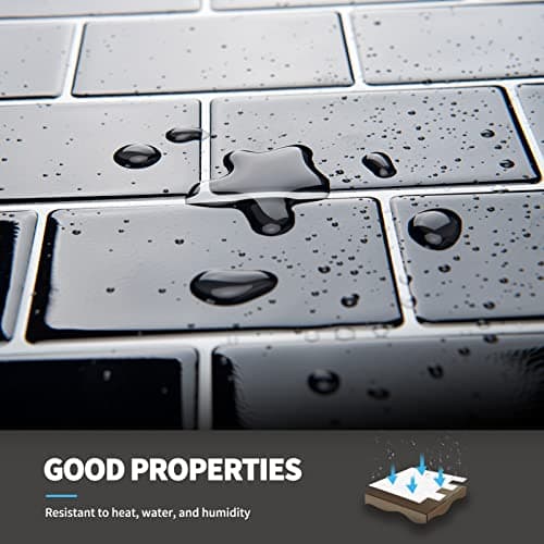 Art3d Lot de 10 Pièces Carrelage Autocollant Métro Noir pour Cuisine et Salle de Bain, Papier Adhésif en Vinyl 3D Brique