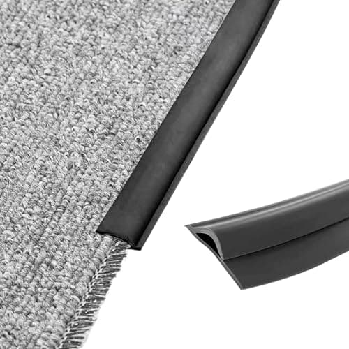 Bande de transition autocollante PVC gris 5m pour moquette et plancher bois - Étanchéité porte - Sécurité et esthétique — Noir, 1 M
