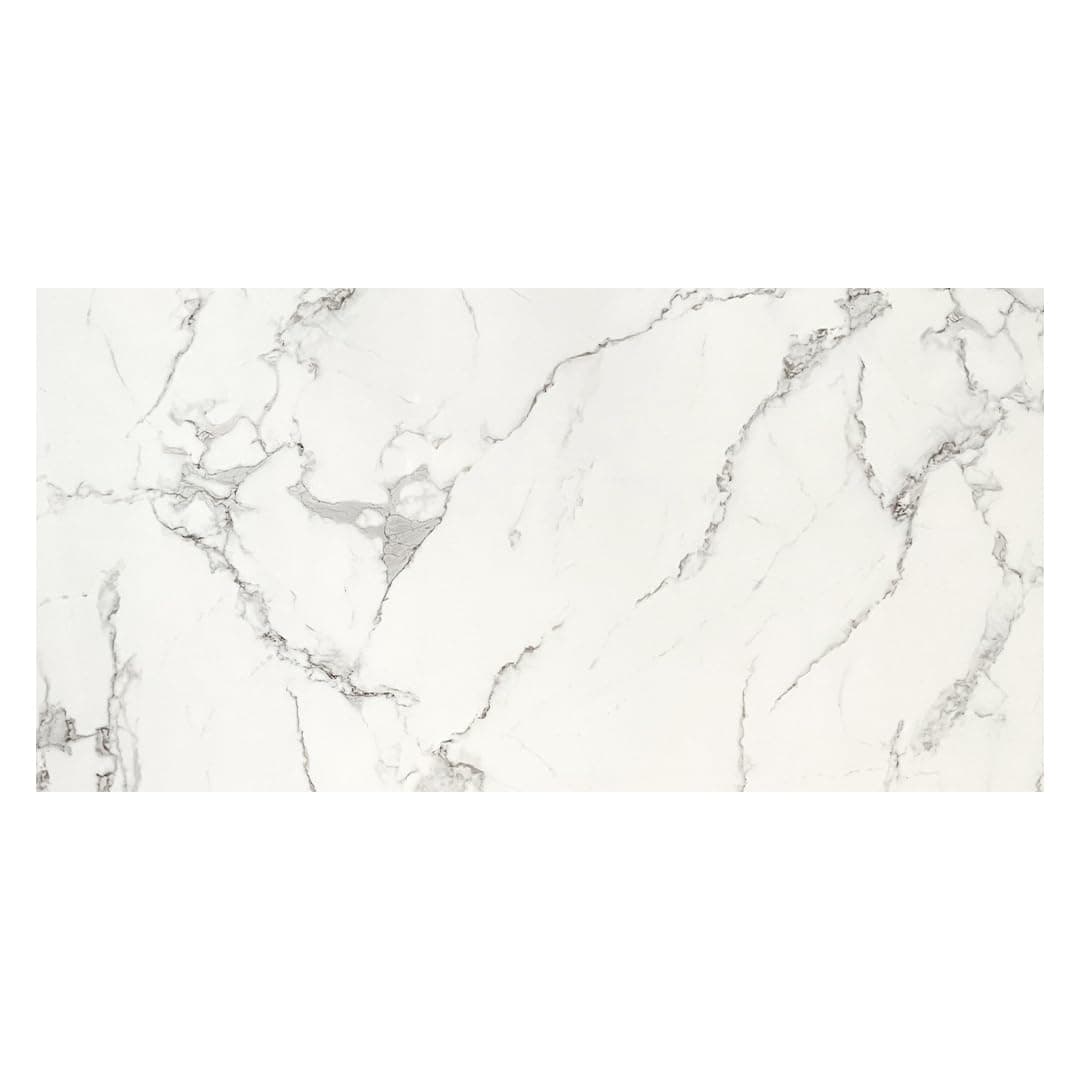 IZODEKOR Revêtement Mural Carrare pour Salon et Cuisine - Effet Marbre, Surface Brillante | Alternative Carrelage Marbre
