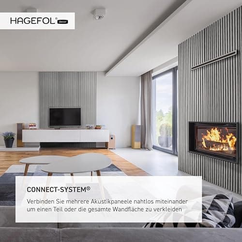HAGEFOL® panneau acoustique bois gris 240x60cm - Paroi à lamelles 3D - Parfaite pour salles de réunion - Réduction de 30