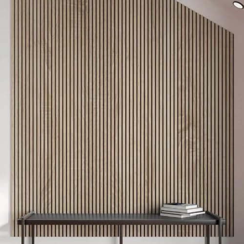 Panneaux acoustiques en chêne clair Sonoma | Hauteur 278 cm | Largeur 60 cm | Épaisseur 9 mm | Roulés
