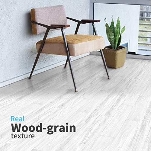 Art3d - Lot de 36 carrelage de sol en vinyle auto-adhésif pour surface rigide, Blanc délavé, 5 m²