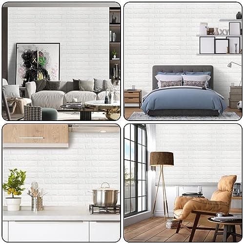 Arthome Panneaux muraux en fausse brique 10 Packs couvre 58 Sq.ft, Peel and Stick Papier peint 3D, imperméable pour salo