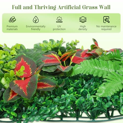 GXPJYC_CFOB Art Mural en Soie Plantes Lot de 2 Panneaux pour Intérieur-Exterior Réalistes Décoration Faux Plantes