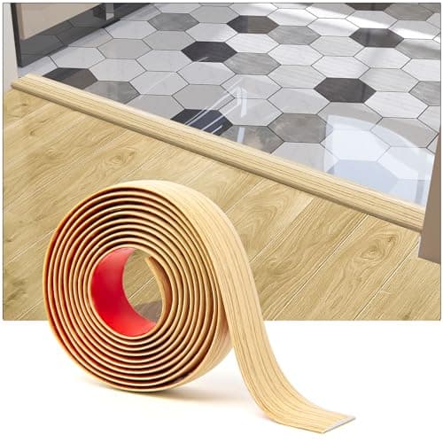 Art3d Bande de transition de moquette auto-adhésive en vinyle, pour séparer les espaces, Blanc délavé 304x4cm, applicabl — Jaune Tremble