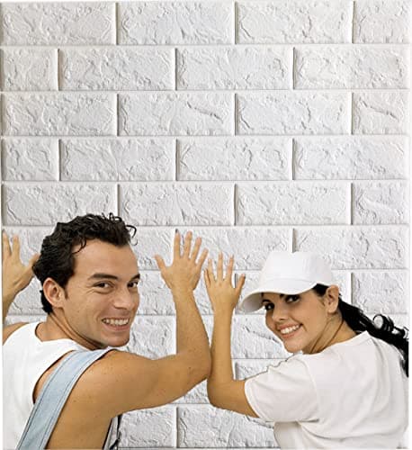 Arthome Panneaux muraux en fausse brique 10 Packs couvre 58 Sq.ft, Peel and Stick Papier peint 3D, imperméable pour salo