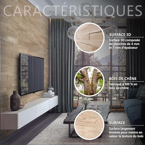 Bois Wallpaper Design Panneau Mural en Chêne 3D avec Revêtement en Bois De Chêne Structuré pour Décor Intérieur - Modèle