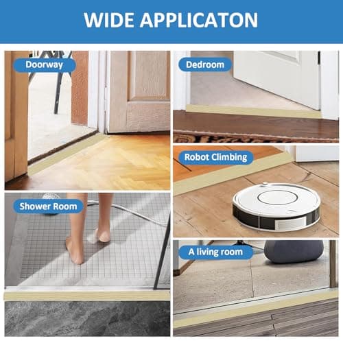 Boyifeijie Barre de Seuil Rattrapage Multiniveau Chêne Blanc 1M x 5cm Adhésif PVC Hauteur du Seuil 5mm ~ 10mm Porte Ratt