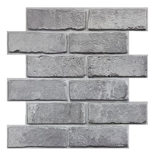 Panneau Mural 3D Fausse Brique 30x30cm, 10 Pièces Adhésif PVC — Brick-e