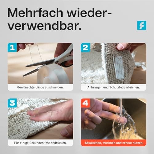 FIXWERK Nano Tape Ruban adhésif double face extra fort pour réparation polyvalent résistant à l'eau et réutilisable