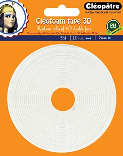 Cléopâtre - Cléofoam Tape 3D Rouleau adhésif-double-face en 2mm d'épaisseur pour scrapbooking professionnel