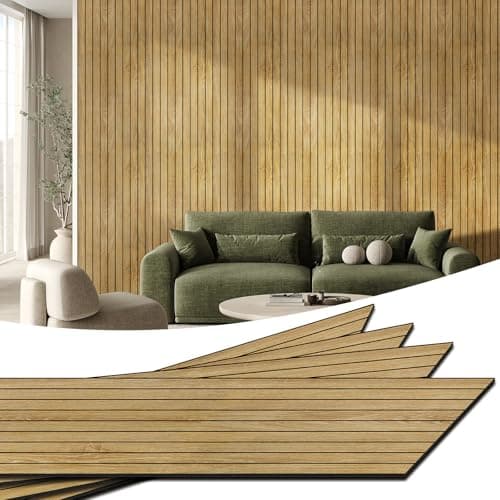Panneaux Muraux PVC WADILE Imitation Bois 3D Auto-adhésifs – Isolation Phonique Salon Cuisine – Couverture env. 1,04 m²