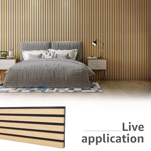 Art3d Panneaux acoustiques 3D Lot de 4 chêne 273 x 20cm mur et plafond isolation sonore
