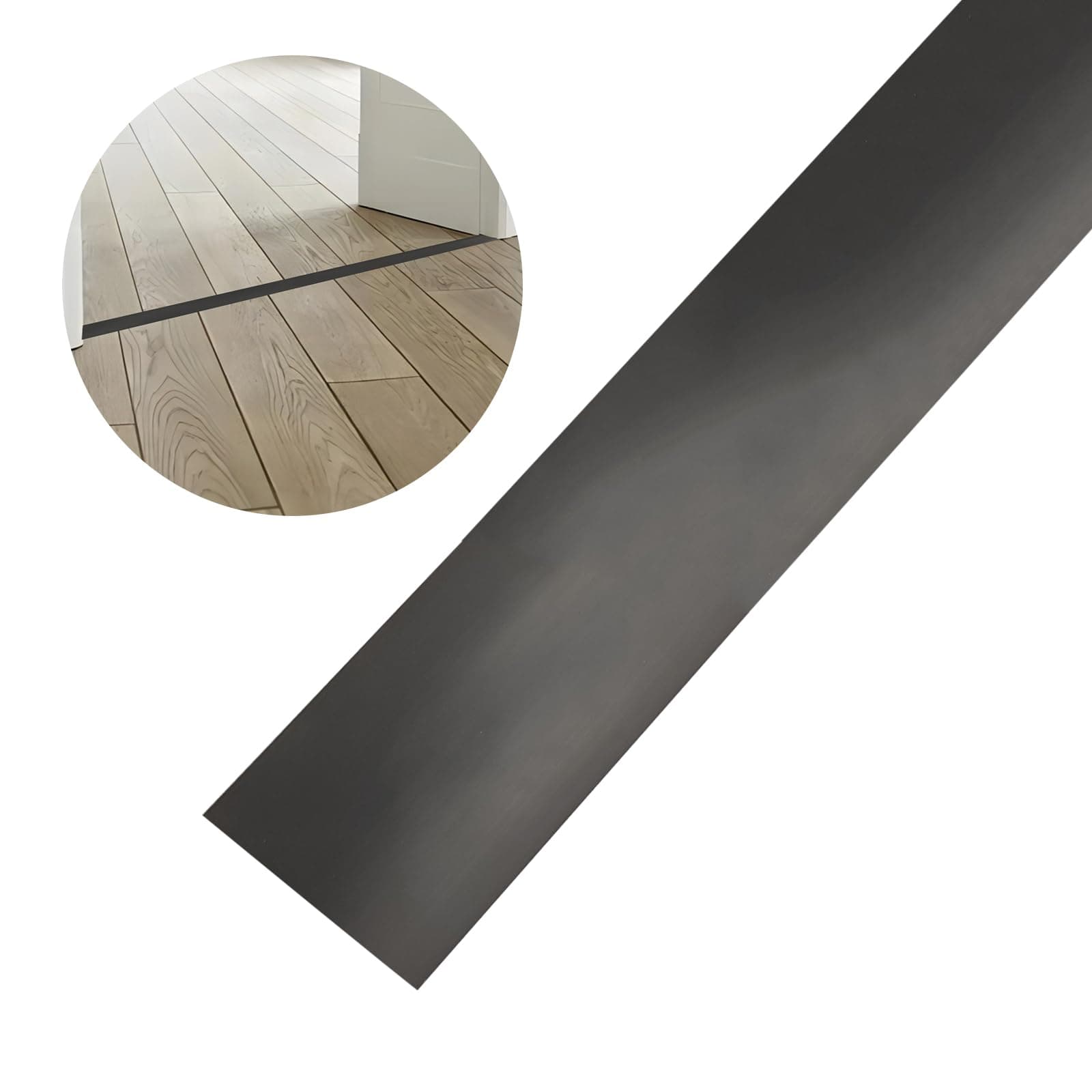 Bande de seuil Noir 1m×4cm Profil de transition sol auto-adhésif | Bébé et_disableds| Entrée et sortie de maison|Anti-gl