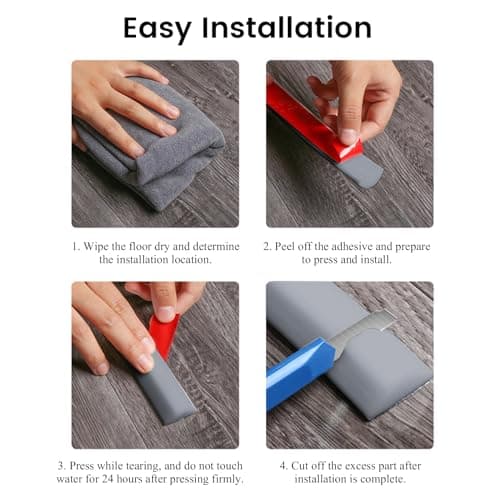 Seuils de Douche 200cm Silicone Blanc |Joint Étanche Douche Pliable| Usage Maison ( Blanc )