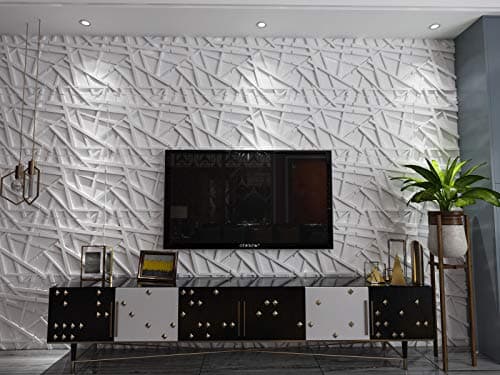 Art3d, Panneau Mural 3D en PVC Blanc Mat, Design Géométrique Croisé, Idéal pour Décor Intérieur, 12 Pièces 3m²