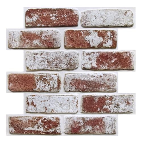 Panneau Mural 3D Fausse Brique 30x30cm, 10 Pièces Adhésif PVC — ‎brique Vieillie