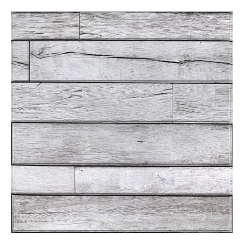Murales 3D COMSTICKC Imitation Bois Hellgrau 10 Pièces 30x30cm Rétro Imperméable — Gris Foncé Rétro